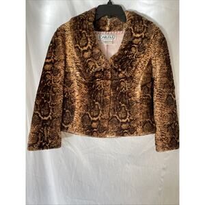Vintage CARLISLE 100% Rabbit Fur Coat Jacket Women’s Size 8 Lined Animal Print
